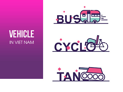 Vehicle in VietNam city design illustration vehicle