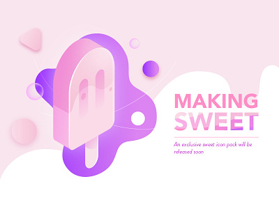 Sweet Icons - Announcement design graphic icecream illustration isometric sweet