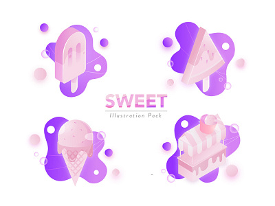 Sweet Illustration Pack design graphic icecream illustration isometric sweet