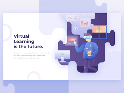 Virtual Learning Environment design environment graphic hero banner illustration landing page learning vector virtual virtual reality