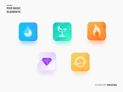 Icon set - Five Basic Elements earth fire five basic element icon icon set icons metal water wood