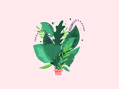 Thrive brush design drawing graphic houseplants illustration leaves plantillustration plants pots procreate texture vector