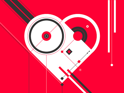 Valentine's Day - Heart abstract daily design flat geometric heart illustration minimal minimalism shapes vector