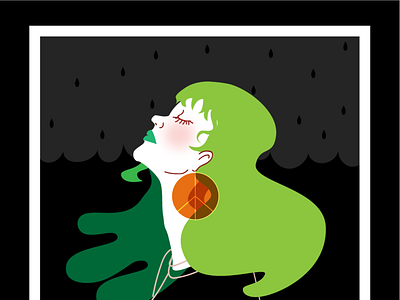 Rainiy Shadow V2 art character cute design face green icon illustration minimal self portrait ui