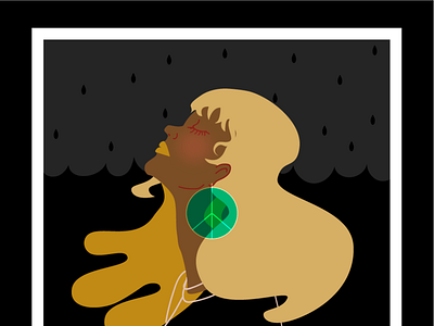 Rainiy Shadow art black brown character cute design face illustration minimal rain self portrait ui