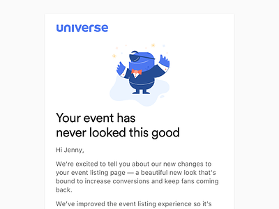 Emails that make you smile approachable email design friendly illustration product design universe