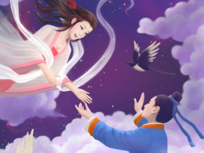 Chinese Valentine's Day illustrations，cartoon