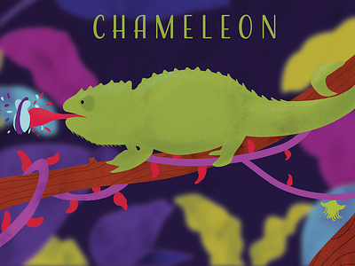 Chameleon adobe calendar chameleon color cute cute animal design graphic design natural nature poster savetrees vector art vegan vibrant