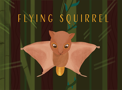 Flying Squirrel adobe calendar cute design graphic design illustration illustrator cc nature photoshop poster procreate savetrees vector vegan wacom intuos