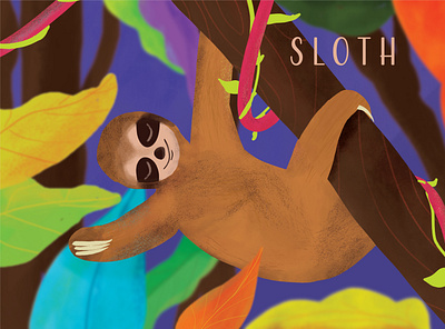 Sloth adobe animal calendar design graphic design illustration illustrator cc merchandise merchandising poster savetrees vector wacom intuos