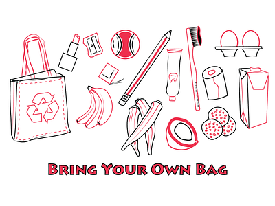 Bring Your Own Bag - How to be Eco Conscious adobe design illustration illustrator cc poster vector