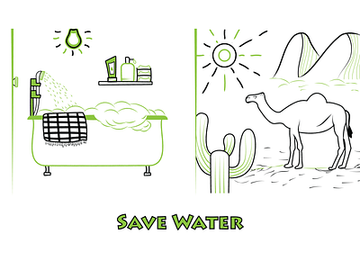 Save Water - How to be Eco Conscious adobe branding design illustration illustrator cc logo poster vector wacom intuos