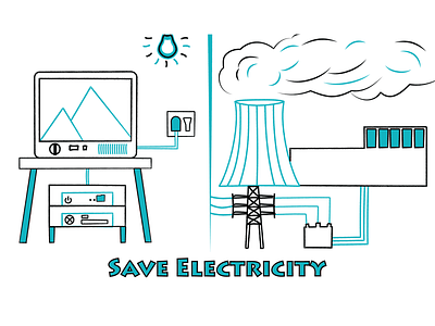 Save Electricity - How to be Eco Conscious adobe branding design ecofriendly graphic design illustration illustrator cc poster saveearth vector wacom intuos