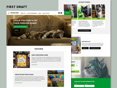 WIP - Cat Rescue Site art direction cat charity ui ux uxui web design wip