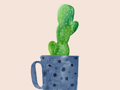 Cactus Mug cactus handmade illustration watercolour