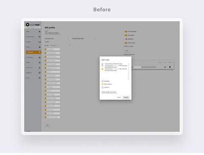 Interactive digital signage admin - Edit playlist - Before admin before after design edit playlist ui ux web