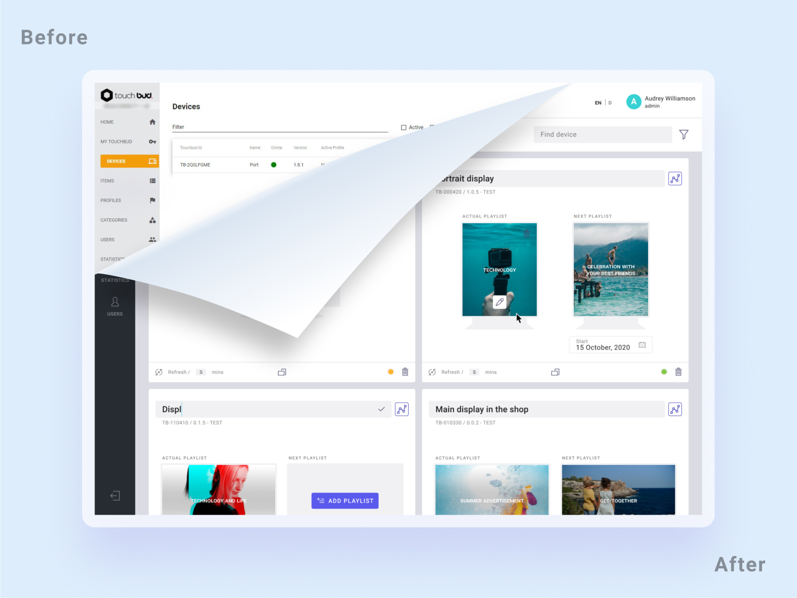 Interactive digital signage admin - Devices by Szabó-Góber Hédi on Dribbble