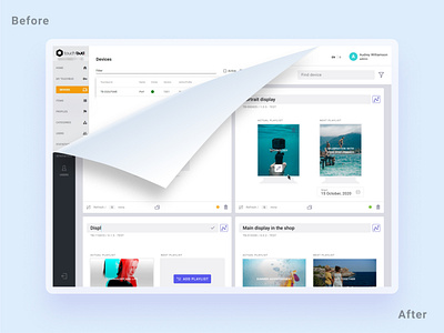 Interactive digital signage admin - Devices admin before after design ui ux web