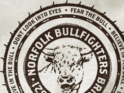 Norfolk Bullfighters Brigade brothers brown bull logo noise retro seal vintage