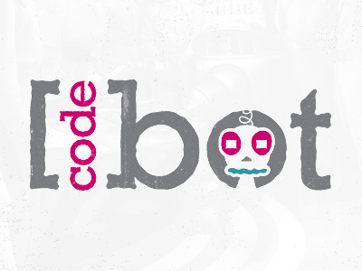 Codebot Logo codebot gray logo magenta robot silver