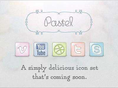 Pastel Icon Set Preview Part II icon pastel vimeo youtube revsystems icons noise pink turqoise twitter skype dribbble