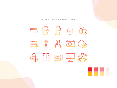 E-Commerce Category Icon design e commerce first draft flat icon ui web website