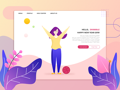 Get Started Page course design flatdesign homepage illustration learning ui ui designer web