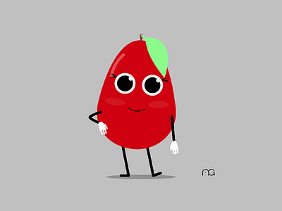 Miss Sassy Apple 2d character character creation design illustration