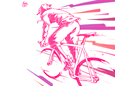 Messlife art bike messenger fixie illustration jovo ve pink single speed