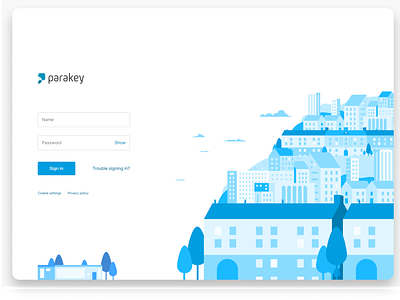 Parakey Sign In Page branding illustration jovo ve sign in page ui