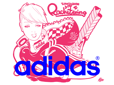 Adidas adidas adidas originals illustration pink typography