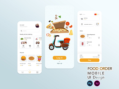 Food order Mobile ui design adobe xd app design app food application design food delivery food order kit mobile design mobile ui psd design ui ui app
