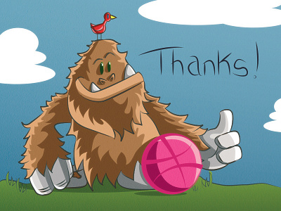 A Yeti-Sized Thanks! creatures debut drawing illustration monsters original thanks yeti