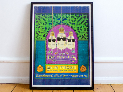 The REISSUES Gig Poster band detroit drawing gig illustration michigan music poster sunglasses