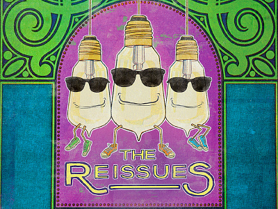 The REISSUES Gig Poster band detroit drawing gig illustration michigan music poster sunglasses
