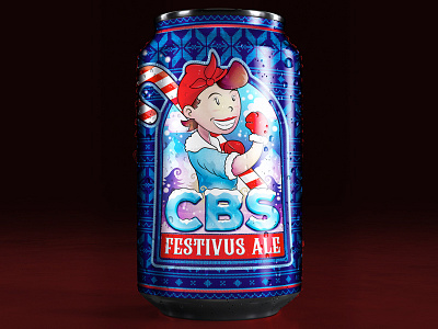 CBS Festivus Ale beer blue candy cane design illustration lady logo packaging pattern riveter rosie sweater