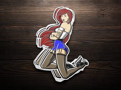 DP Apparel Pinup Model Stickers