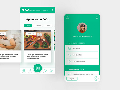 Ui for ElCoCo app app brand design graphic graphic design ui vector