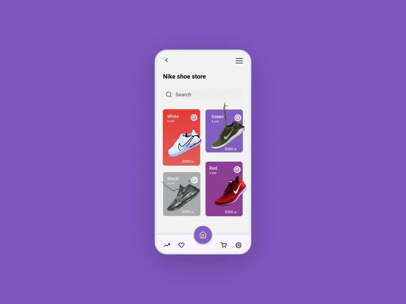 The Nike trend app figma interaction mobile nike nike shoes shoe trend trend2021 uitrend