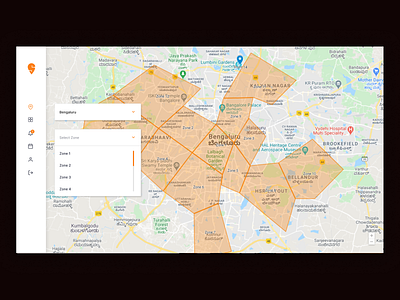 Swiggy Dashboard - Selecting Zones dashboard dropdown figma food interaction map navigation swiggy zone