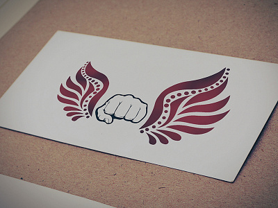Alas Fist alas black color creative design feather fist logo red unique wings
