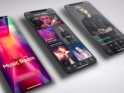 Music Room - An iphone app android app app design application design creative invisionstudio ios iphone iphone xs mobile mockup music phone player prototype singer songs ui ux wireframing