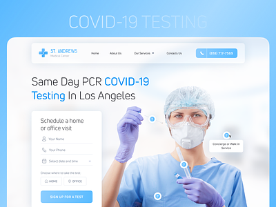 Web Design — Covid-19 Testing covid-19 design figma landing page medical ui web design webdesign