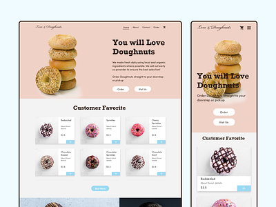 Love & Doughnuts | UX/UI Design design landing page ui ui deisgn ux uxdesign uxui web design website design