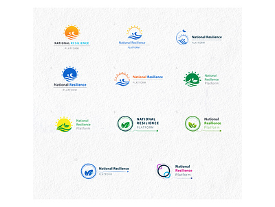 Logo design options for NATIONAL RESILIENCE PLATFORM 01 coloring concept illustraion illustrator logo