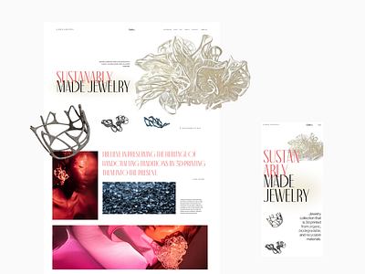 Page design for new jewelry collection 3d printing adaptive design fasion grid grid layout inpiration jewelry jewelry shop photo responsive design ui uiux ux web webdesign