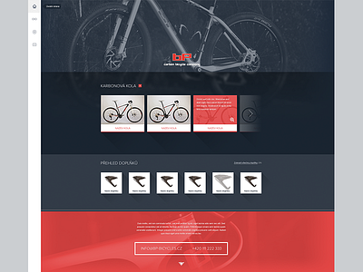 BP - Carbon Bicycle Company bicycles blured clean dark design flat red simple ui web web design website