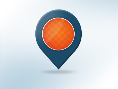 Symbol for new website blue brand branding clean design icon light logo map orange web webdesign webiste