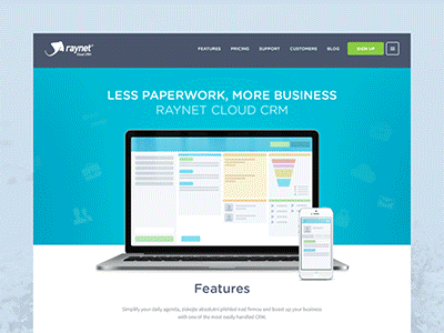 Raynet CRM website ae clean crm design flat layout responsive simple site ui web website
