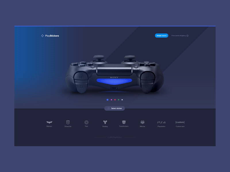 Playstickerz [concept] ae clean concept dark flat game playstation simple site ui web website
